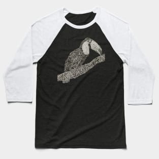 Dotwork Toucan Art Print Baseball T-Shirt